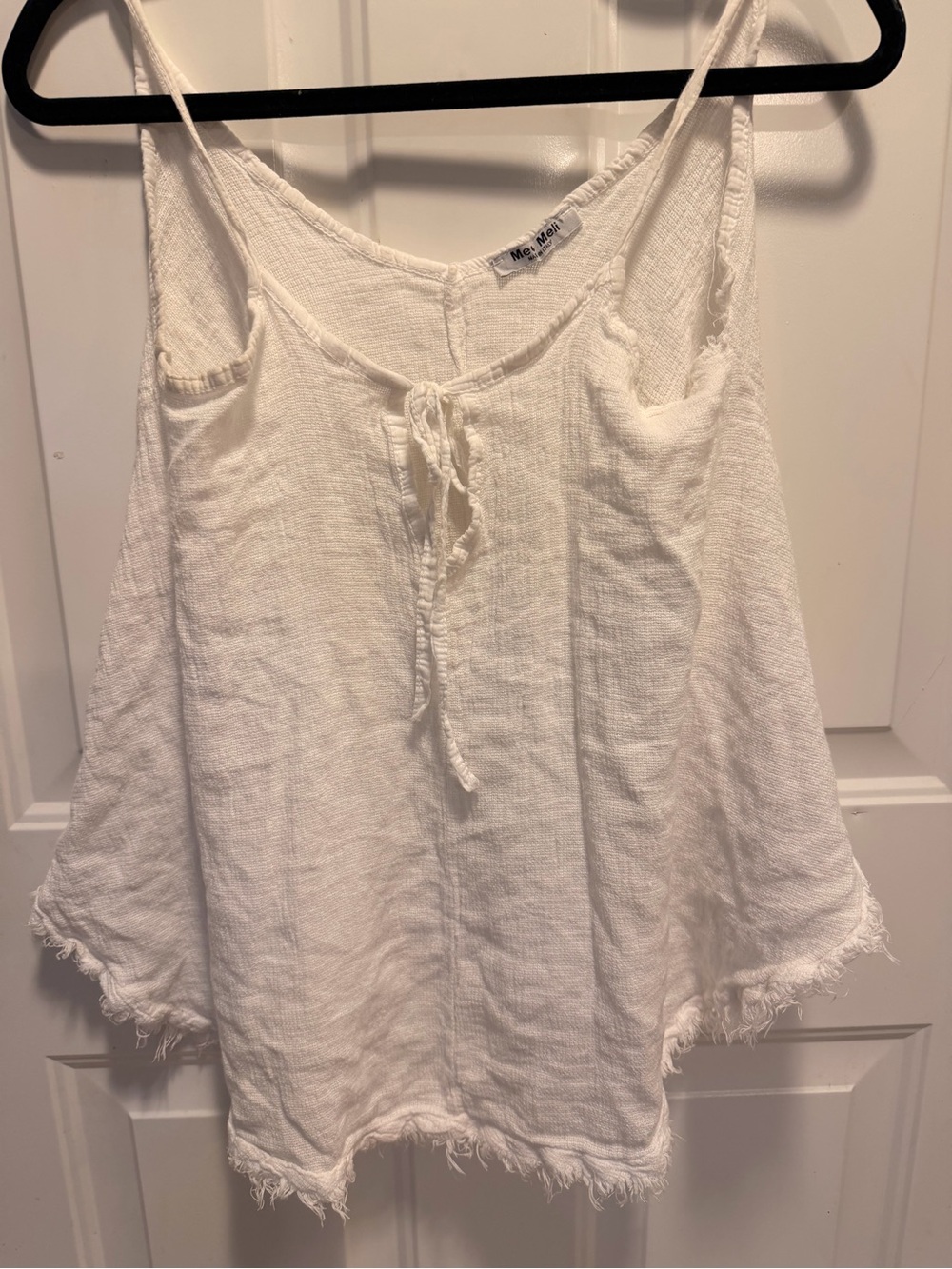 Maeve Cream Textured Tie-Front Camisole